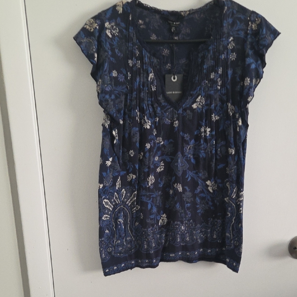 Lucky Brand Navy Floral Blouse - Picture 8 of 8